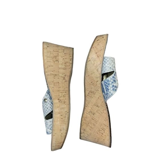 Sam Edelman Women's Leather Snakeskin Reid Slide Wedge Heel Mule Sandal 8.5 - Picture 3 of 10